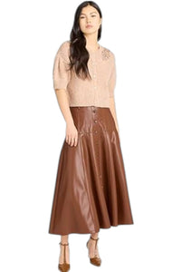 Cinq A Sept - Vegan Leather Veena Midi Skirt