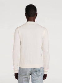 Amiri Leather Front Cardigan in alabaster - men's sweater - alternate view