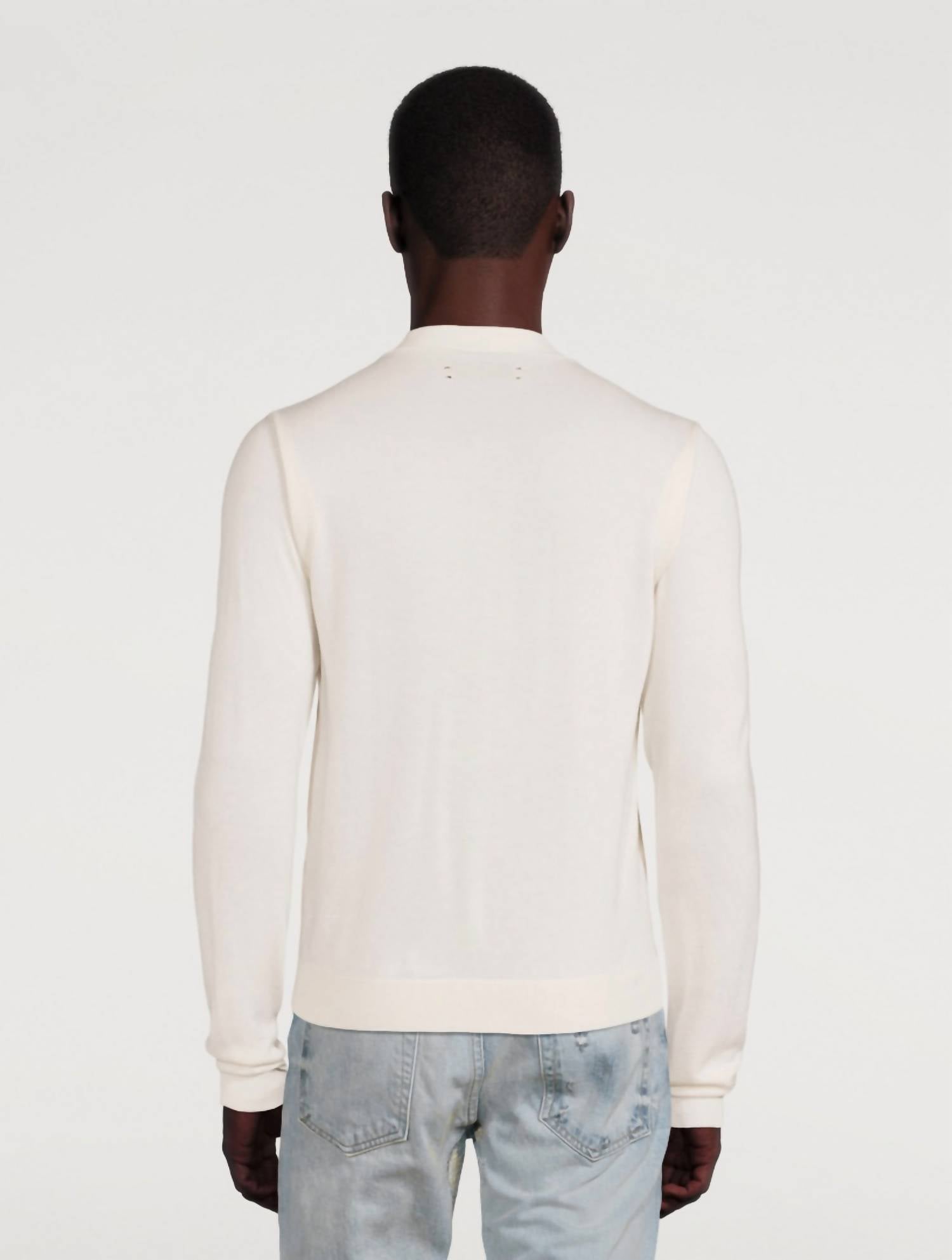 Amiri Leather Front Cardigan in alabaster - men's sweater - alternate view