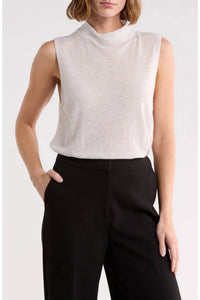 Vince - MOCK NECK SLEEVELESS TANK