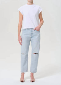 AGOLDE Women's 90's Crop Mid Rise Straight Jean in requiem - women's jeans