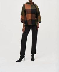 Joseph Ribkoff - Plaid Jacquard Sweater Knit Top