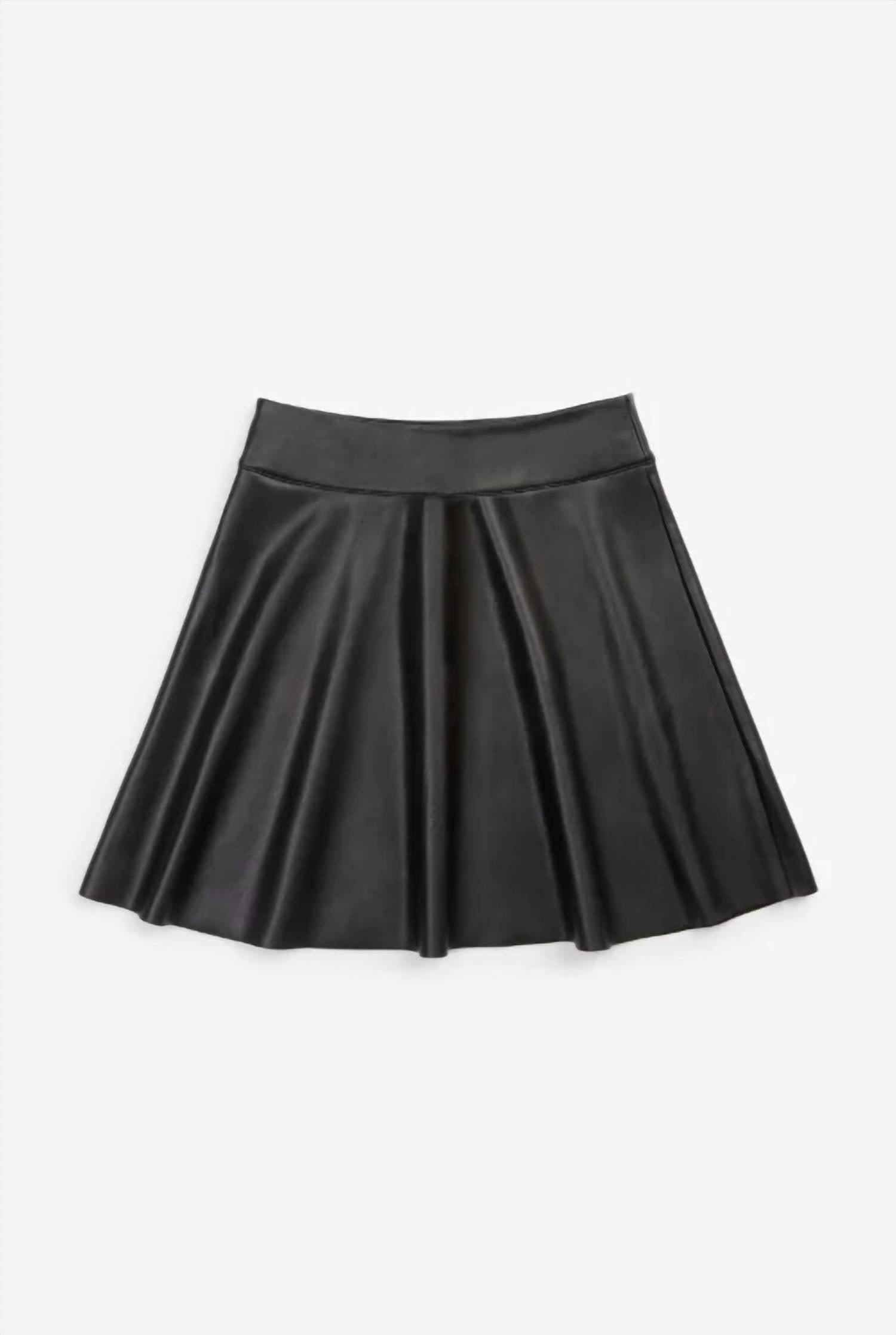 Splendid - Girl's Faux Leather Pleated Skirt