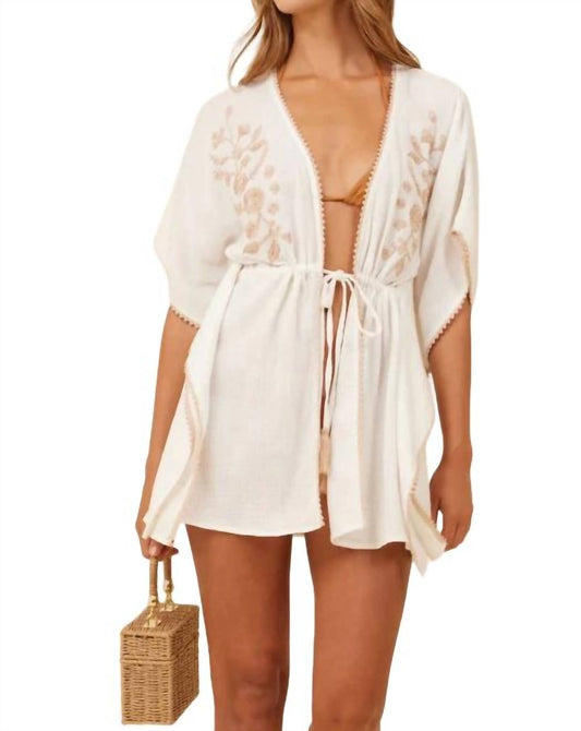 Surf Gypsy - Gauze Floral Embroidery Kimono