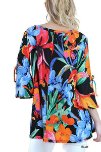 Umgee - Floral Cutout Shoulder Top