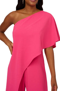 Adrianna Papell - Asymmetrical One Shoulder Jumpsuit - Plus