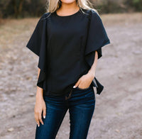 Wing And A Prayer Ruffle Sleeve Blouse