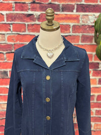 habitat Women's Stretch Denim Button-front Jacket in navy - women's jacket - detail view