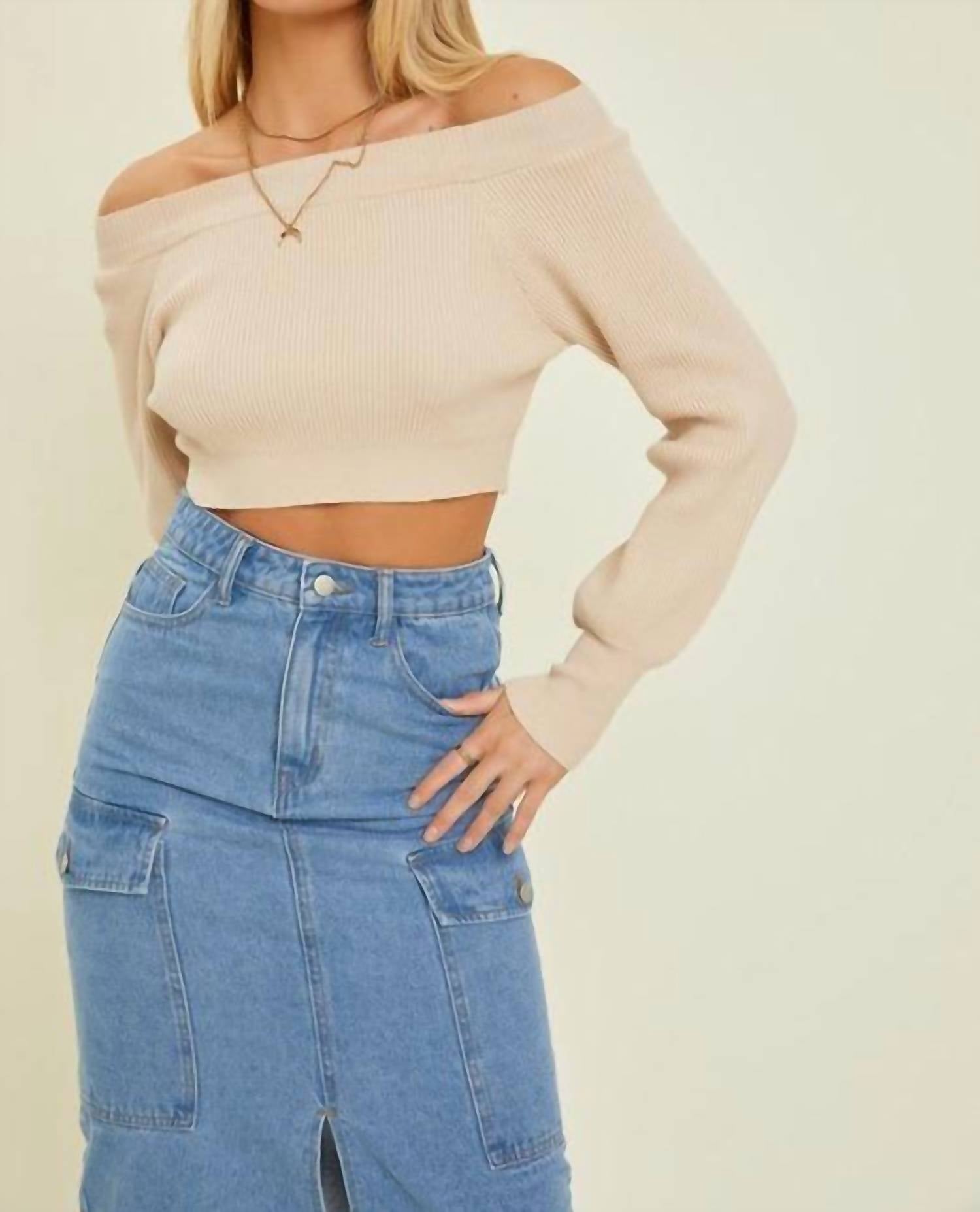 Dagne Dover Vintage Muse Sweater in beige - women's sweater