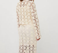Esqualo - Carina Tape Yarn Crochet Cardigan