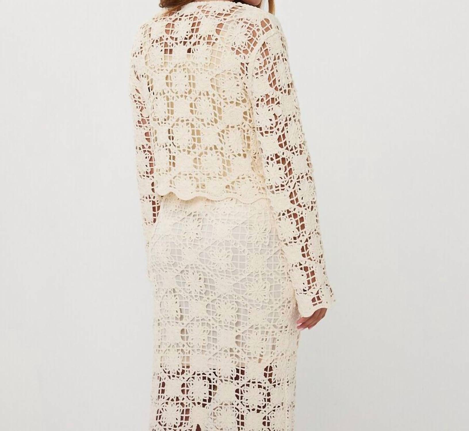 Esqualo - Carina Tape Yarn Crochet Cardigan