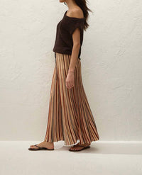 FAITHFULL THE BRAND Iden Maxi Skirt in murano stripe - women's skirt - detail view