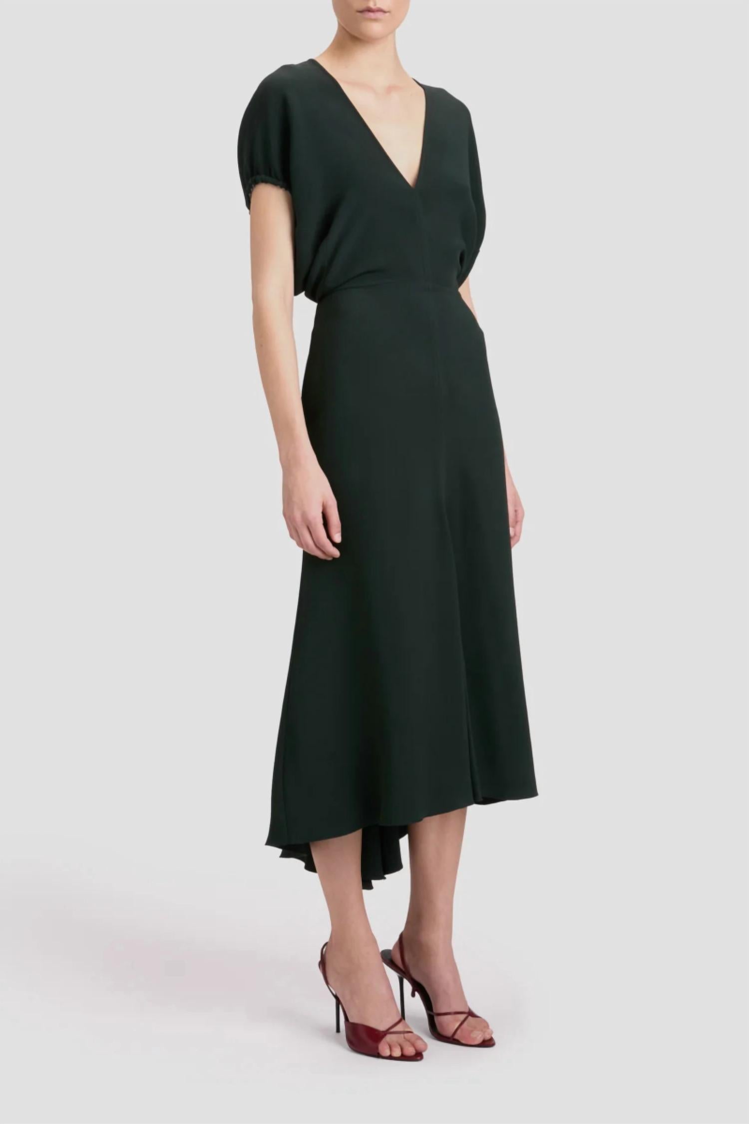 Victoria Beckham - Blouson Detail Midi Dress
