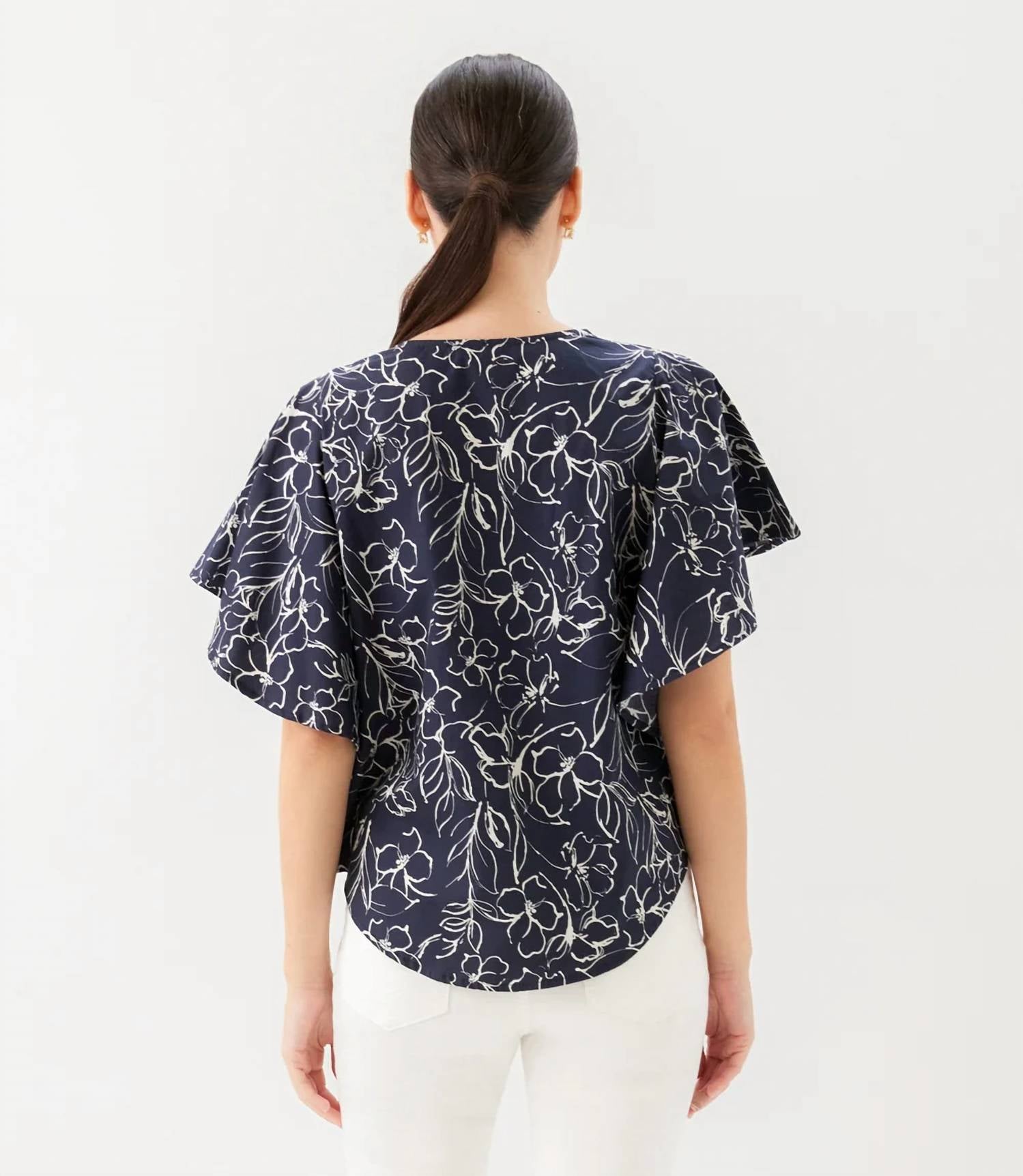 Karen Kane - Flutter Sleeve V-Neck Top