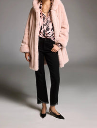 Joseph Ribkoff - Hooded Reversible Faux Fur Coat