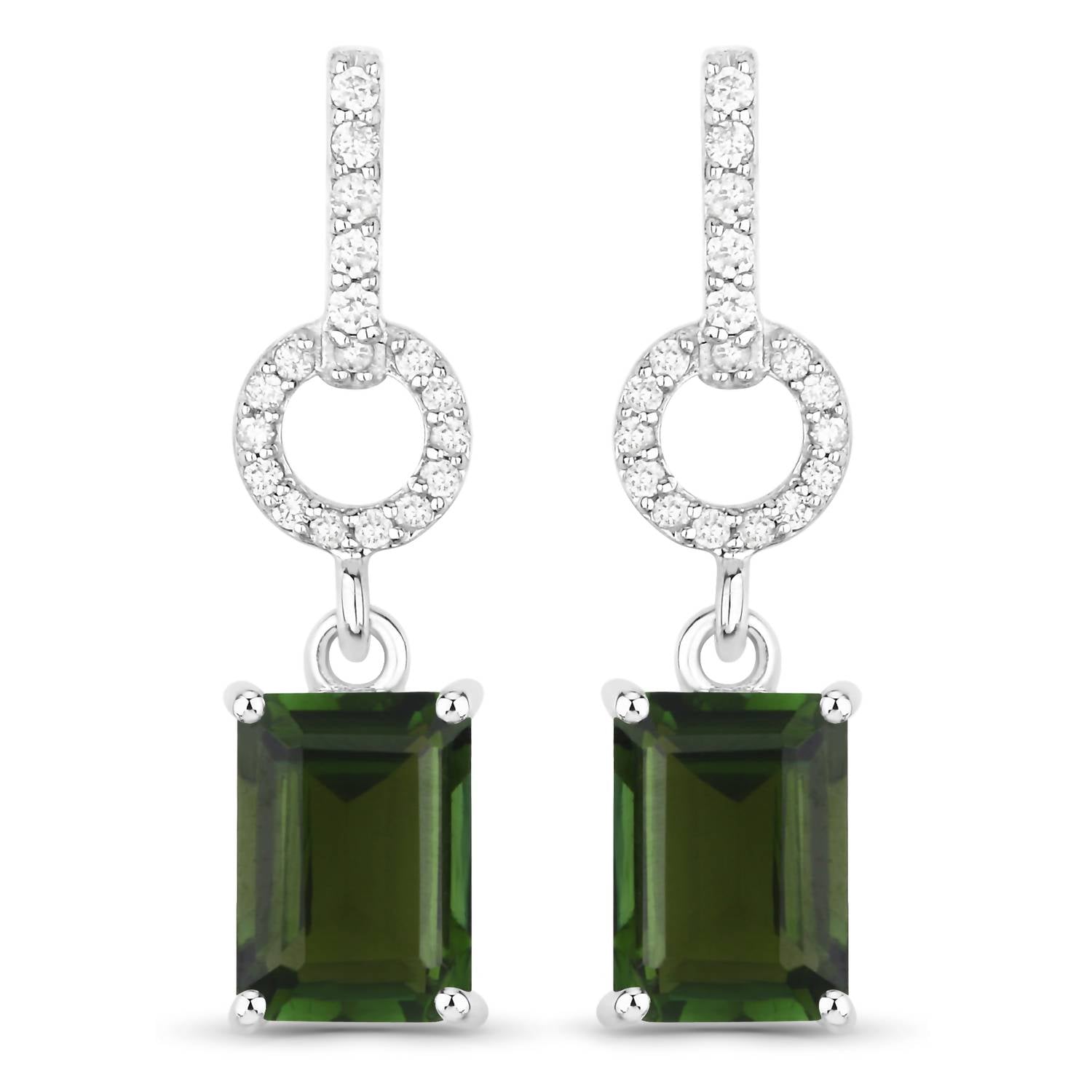 Diana M Jewels Women's Octagon Natural Tourmaline Stud Earrings (2.28 Ct) - Classic Plus in 14k white gold - women's jewelry