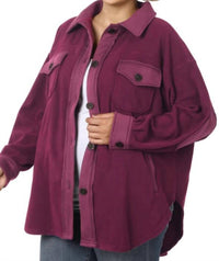 Zenana - Winter Oversized Basic Fleece Shacket