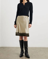 Rails Cherry Satin Skirt in champagne - women's skirt - detail view