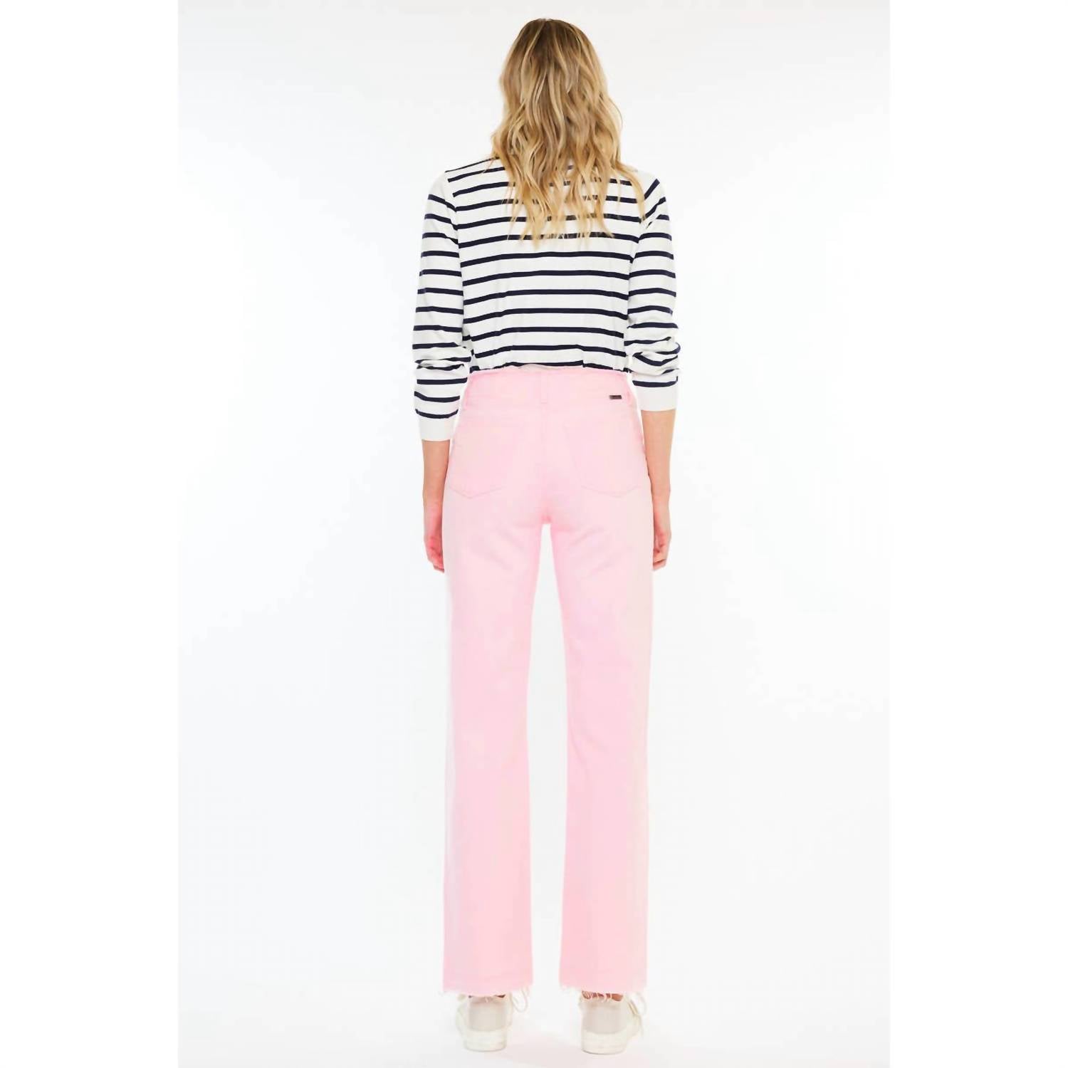 KanCan High Rise True Straight Comfort Jeans in pink - women's jeans - view 4