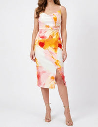 Laundry By Shelli Segal - Cowl Neck Front Slit Dress