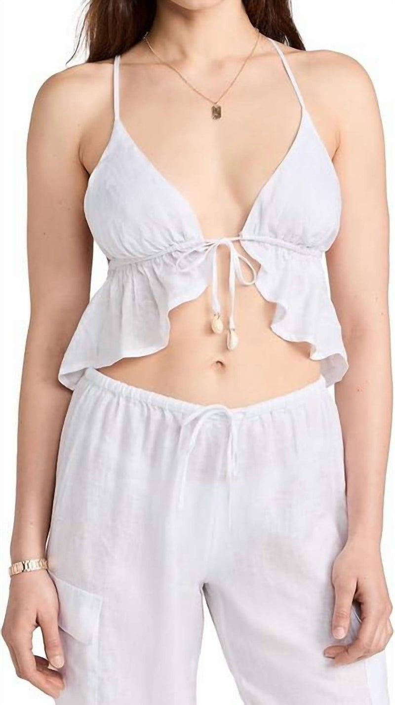 L*SPACE Sundown Top in white - women's swimwear