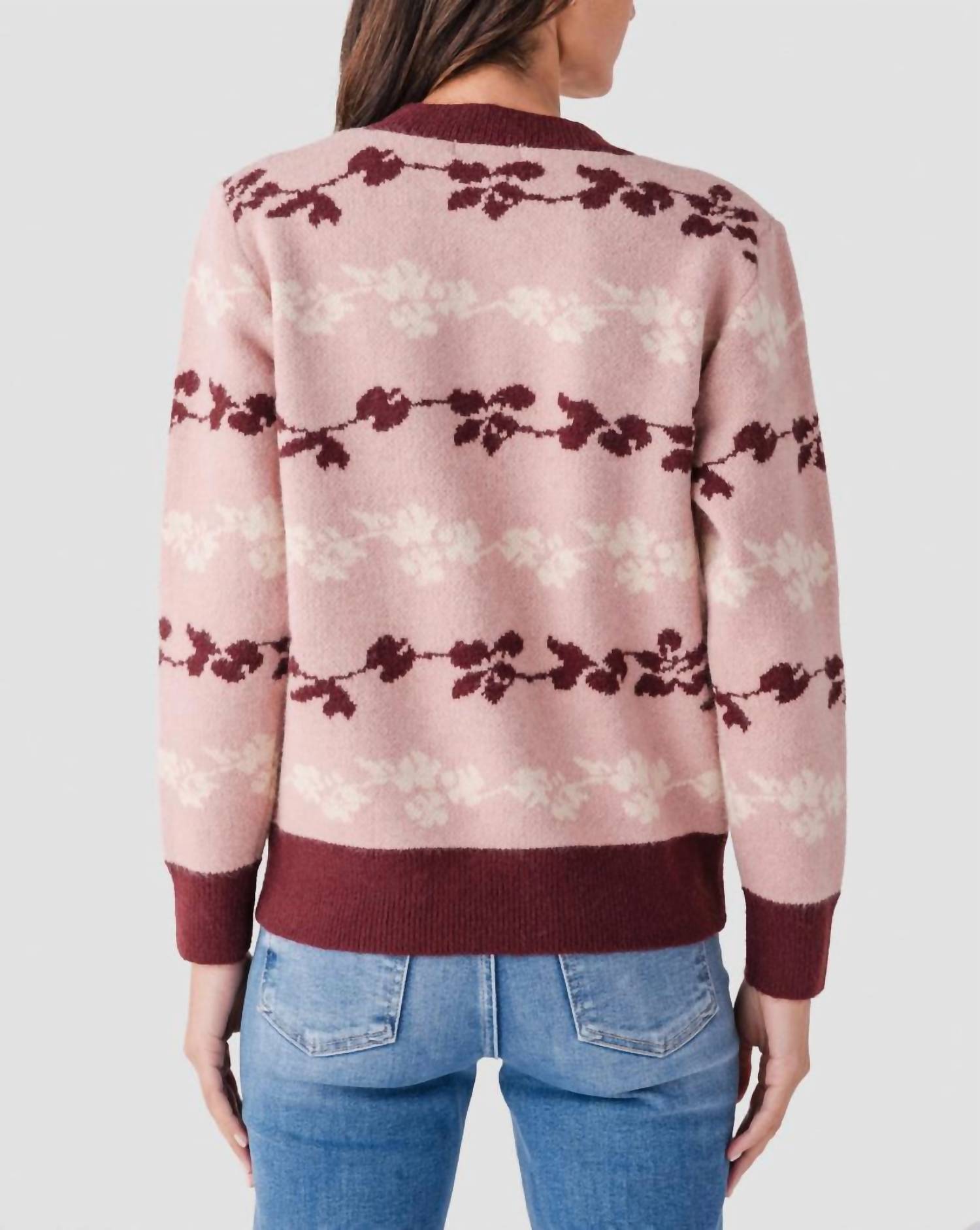 Listicle - Floral Jacquard Knit Sweater