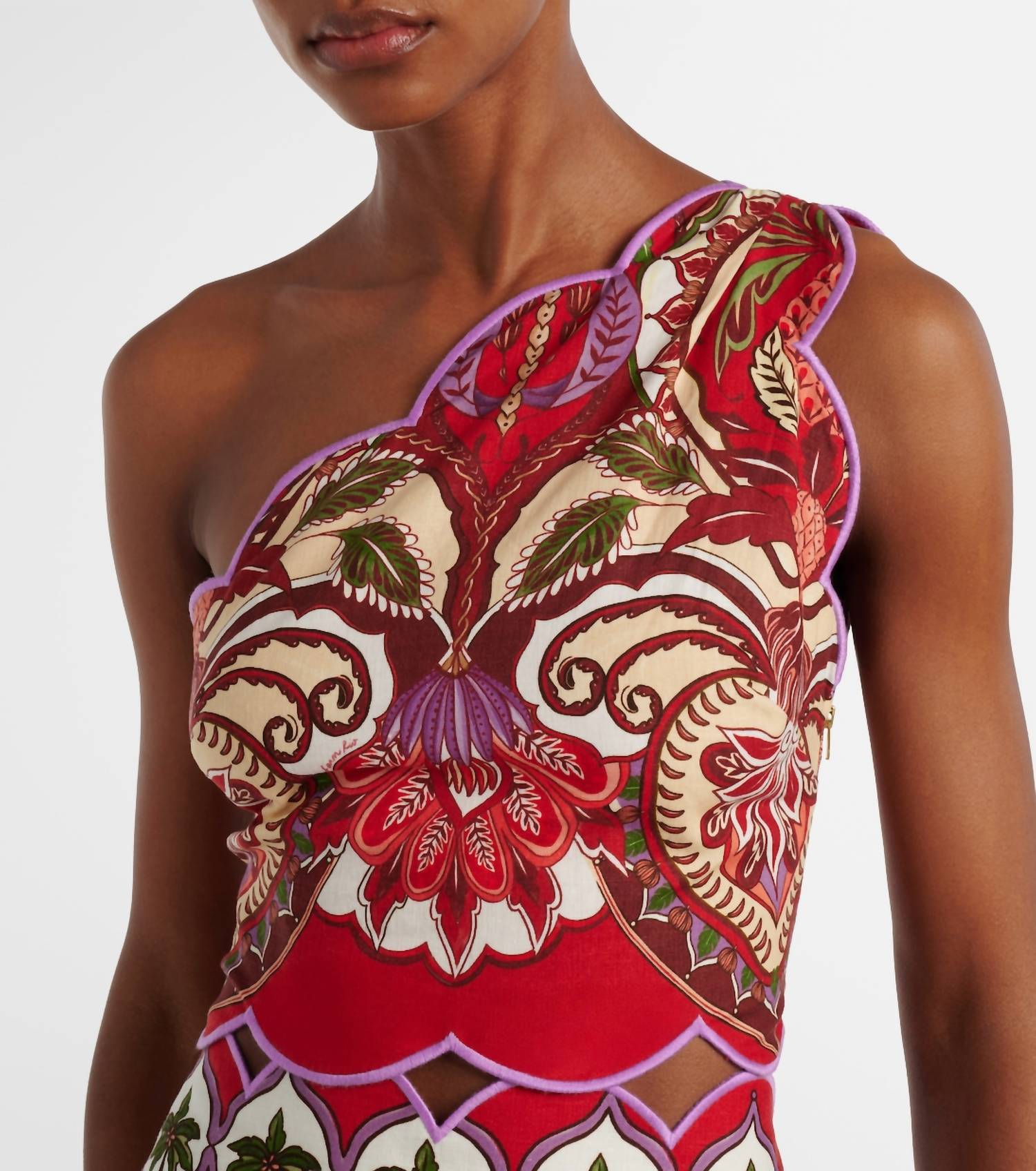 Farm Rio - One Shoulder Scallops Top