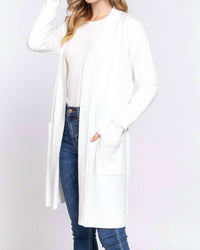 Active Basic - Rib Banded Open Tunic Cardigan