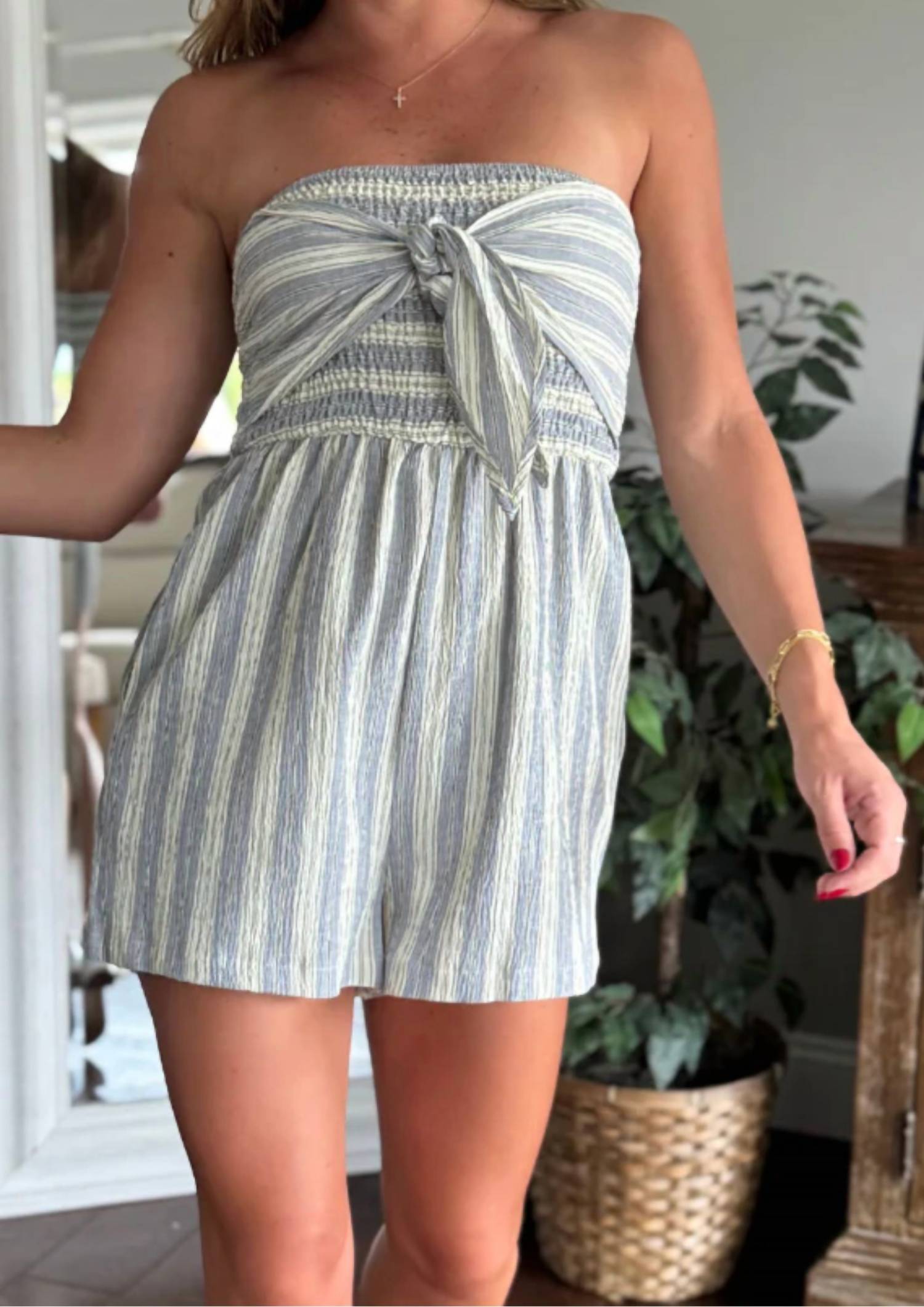 Bishop + Young - Elva Strapless Stripe Romper