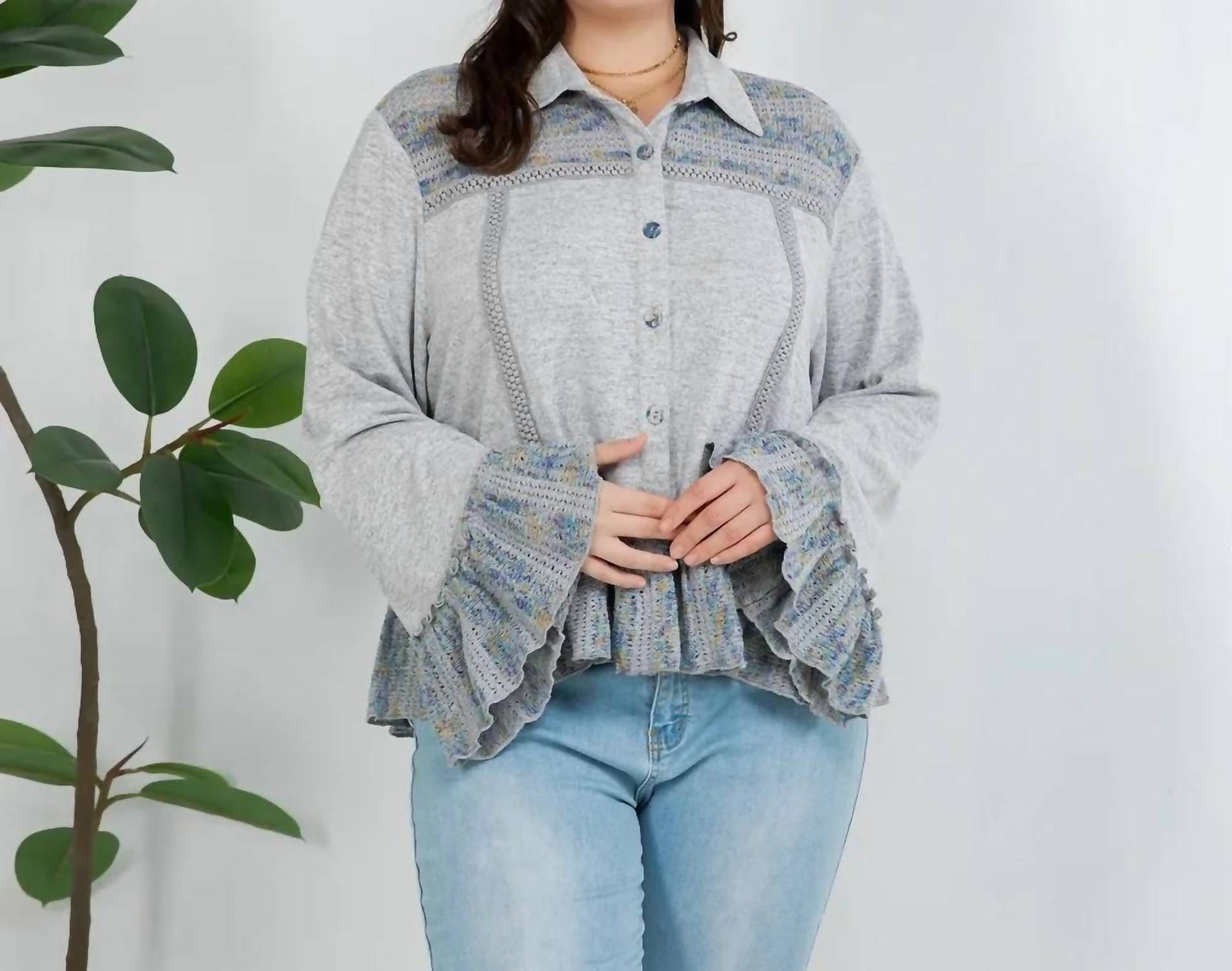 Young Threads - Crochet Frill Knit Top