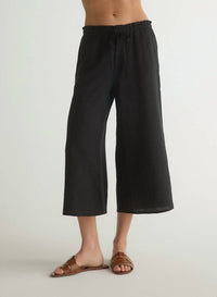 Bella Dahl - Ruffle Waist Wide Leg Crop Pant