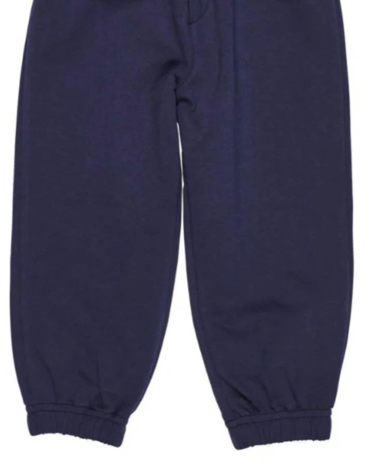 Florence Eiseman Kid's French Terry Jogger in navy - kids' joggers - detail view