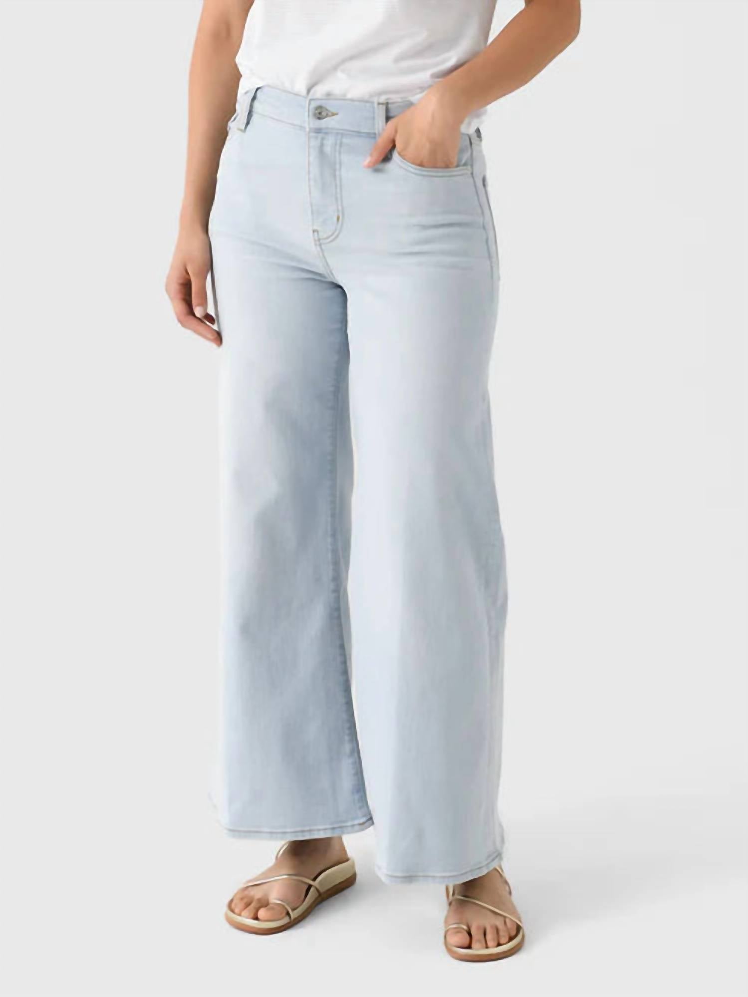 FRAME Le Palazzo High Waist Crop Wide Leg Jeans in float - women's jeans