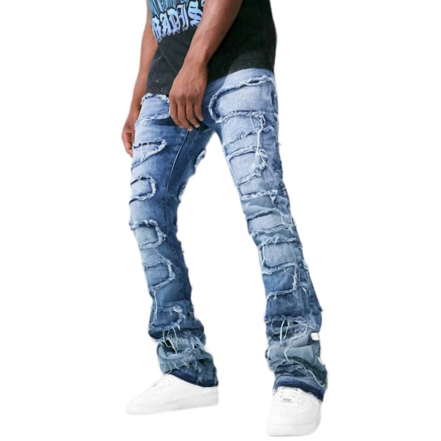 JORDAN CRAIG Martin Stacked Oasis Denim Jeans in nightfall - men's jeans