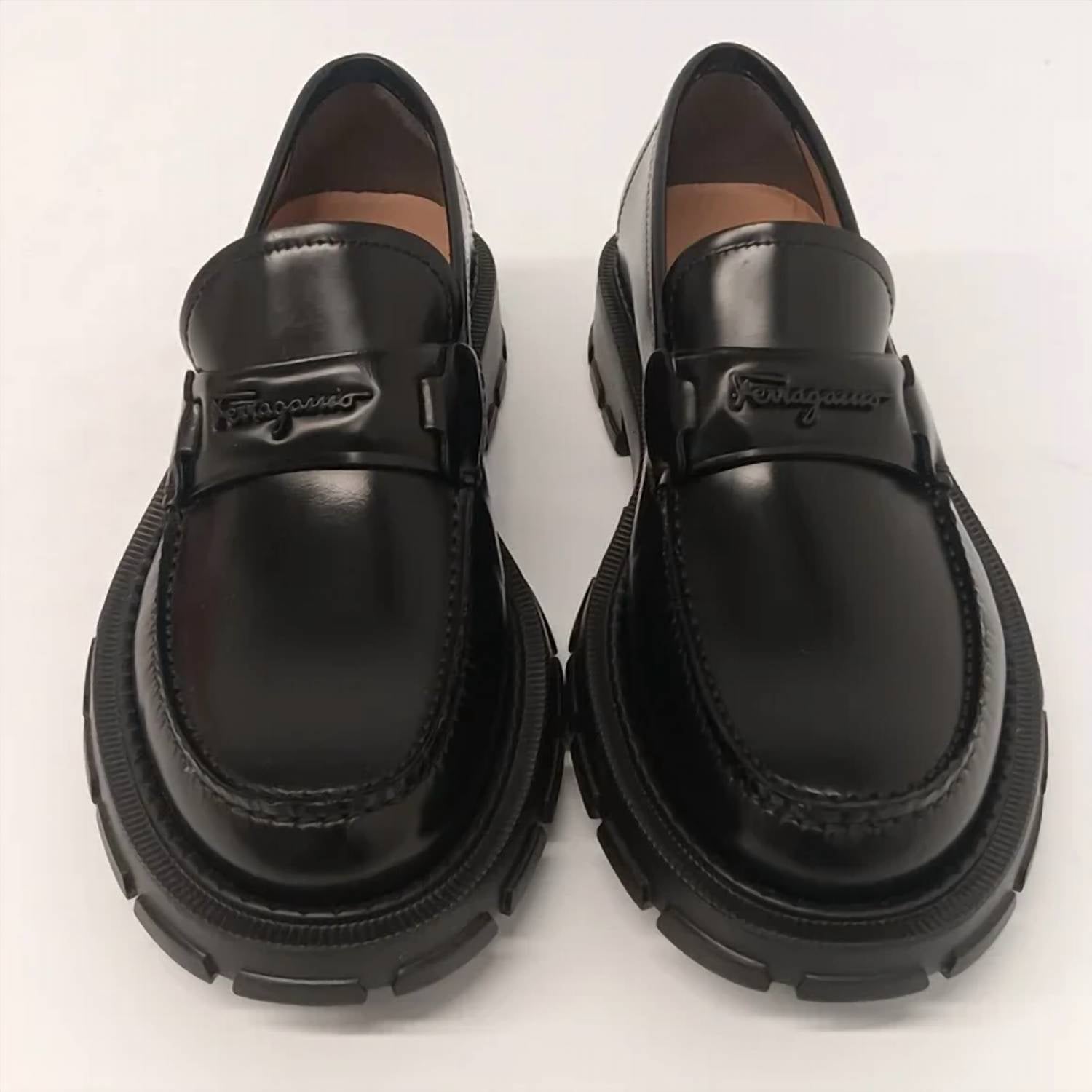 Salvatore Ferragamo - Women's Embossed Logo Leather Loafers