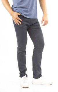 JACHS NEW YORK Straight Fit 5 Pocket Summer Commuter Pants in slate navy - men's pants - detail view