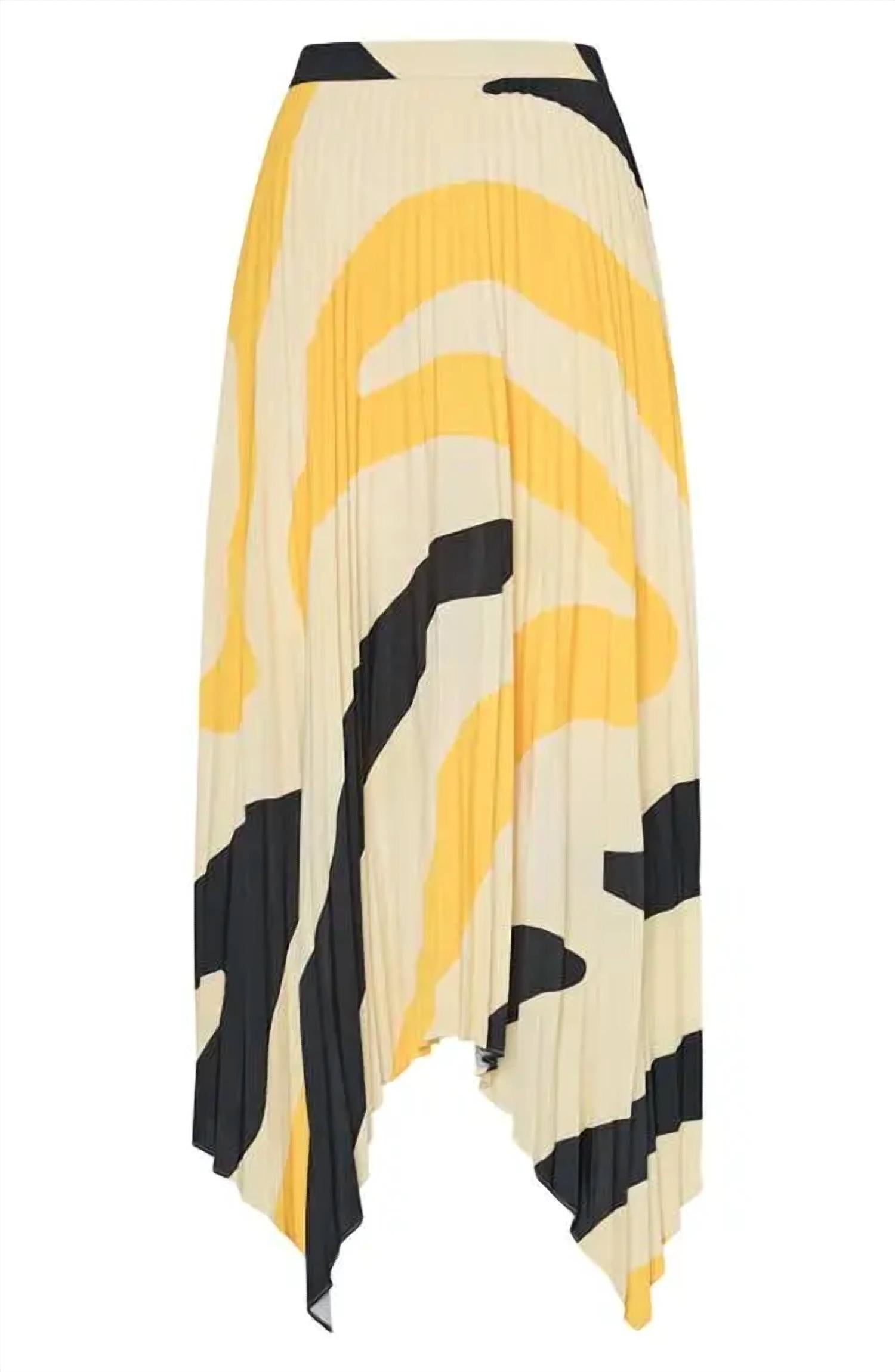 Milly - Irene Zebra Pleated Midi Skirt