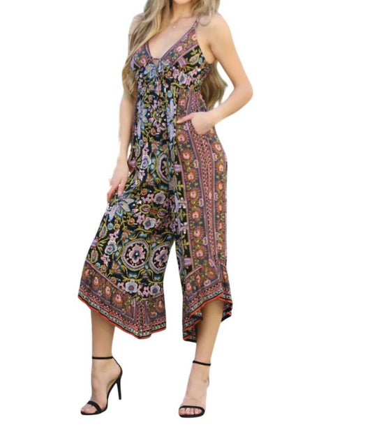 Angie - V Neck Angled Hem Jumpsuit