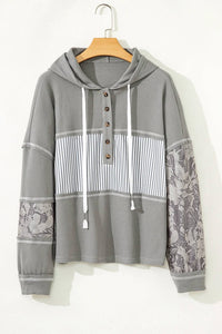66Disco - Waffle Patchwork Hooded Top