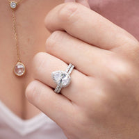 Starlette Women's Juliet Teardrop Engagement Ring in silver - women's jewelry - detail view