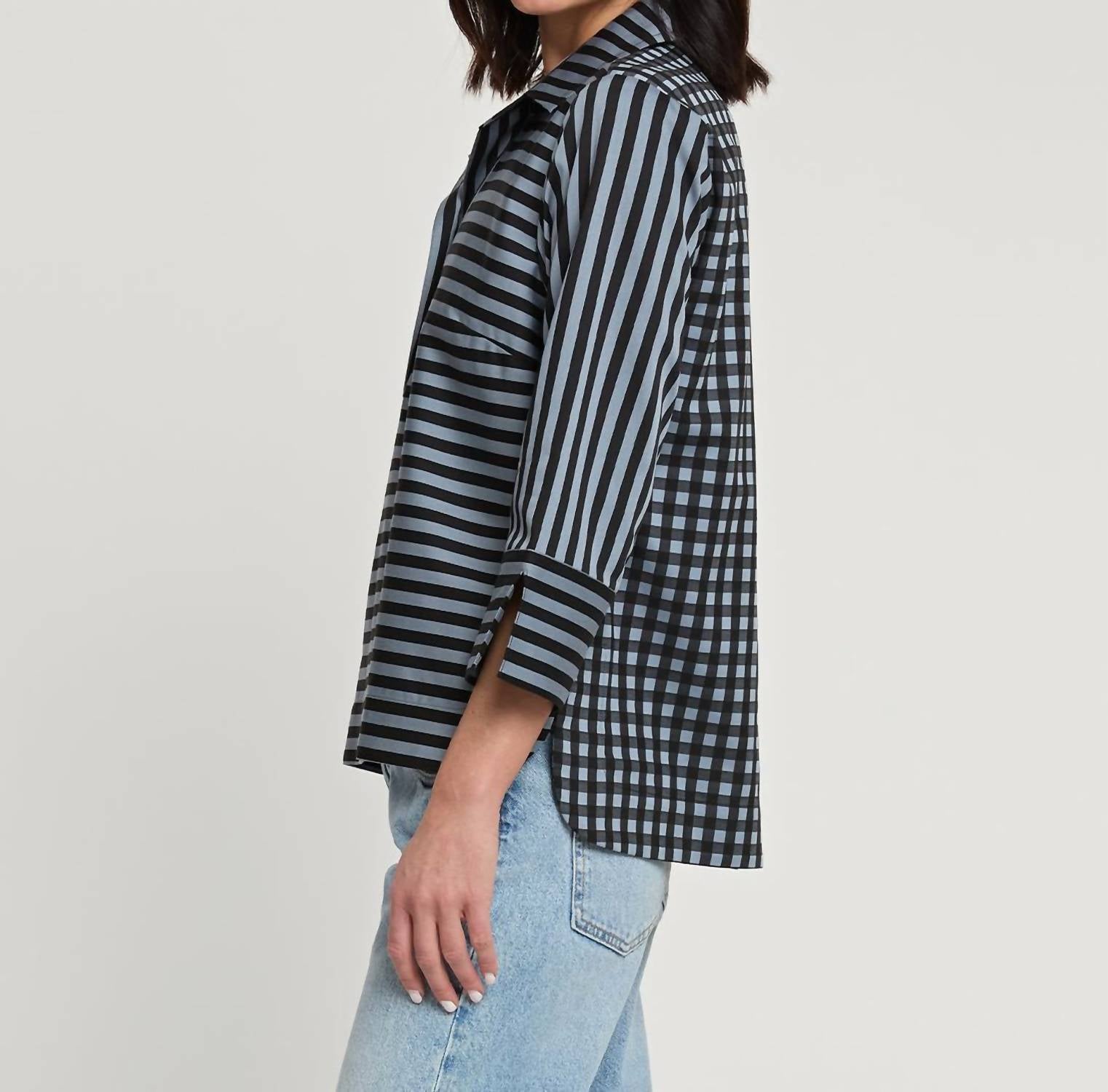 Hinson Wu - Aileen Quarter Sleeve Stripe Top
