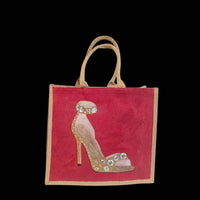 Dana'S Uncommon Glass - Women's Golden Heel Jeweled Muse Tote Bag