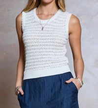 Current Air - Crochet Knit Tank Blouse