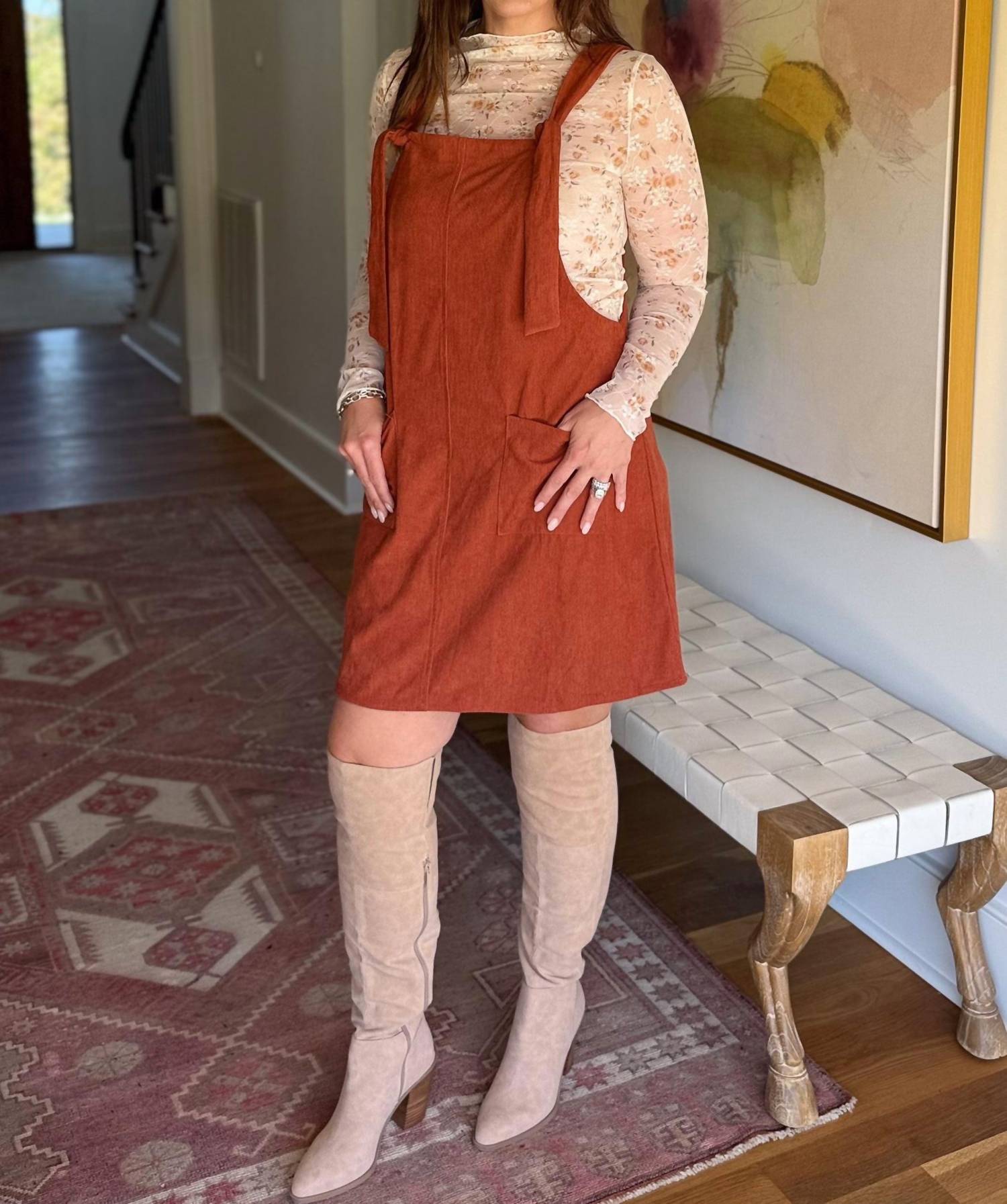 Easel Rustic Roots Jumper in brown - women's jeans