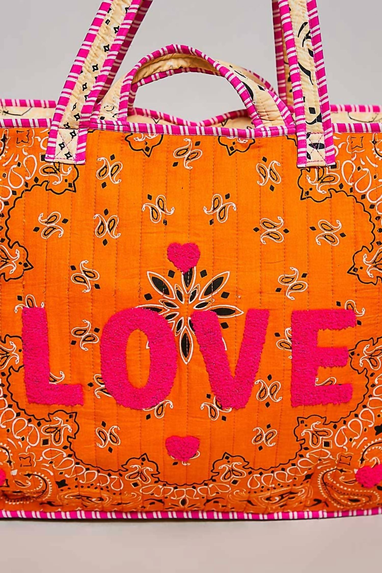 Pol - LOVE Bandana Quilted Tote Bag