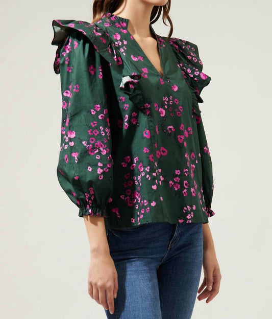 Sugarlips - Grayson Ruffle V-neck Top