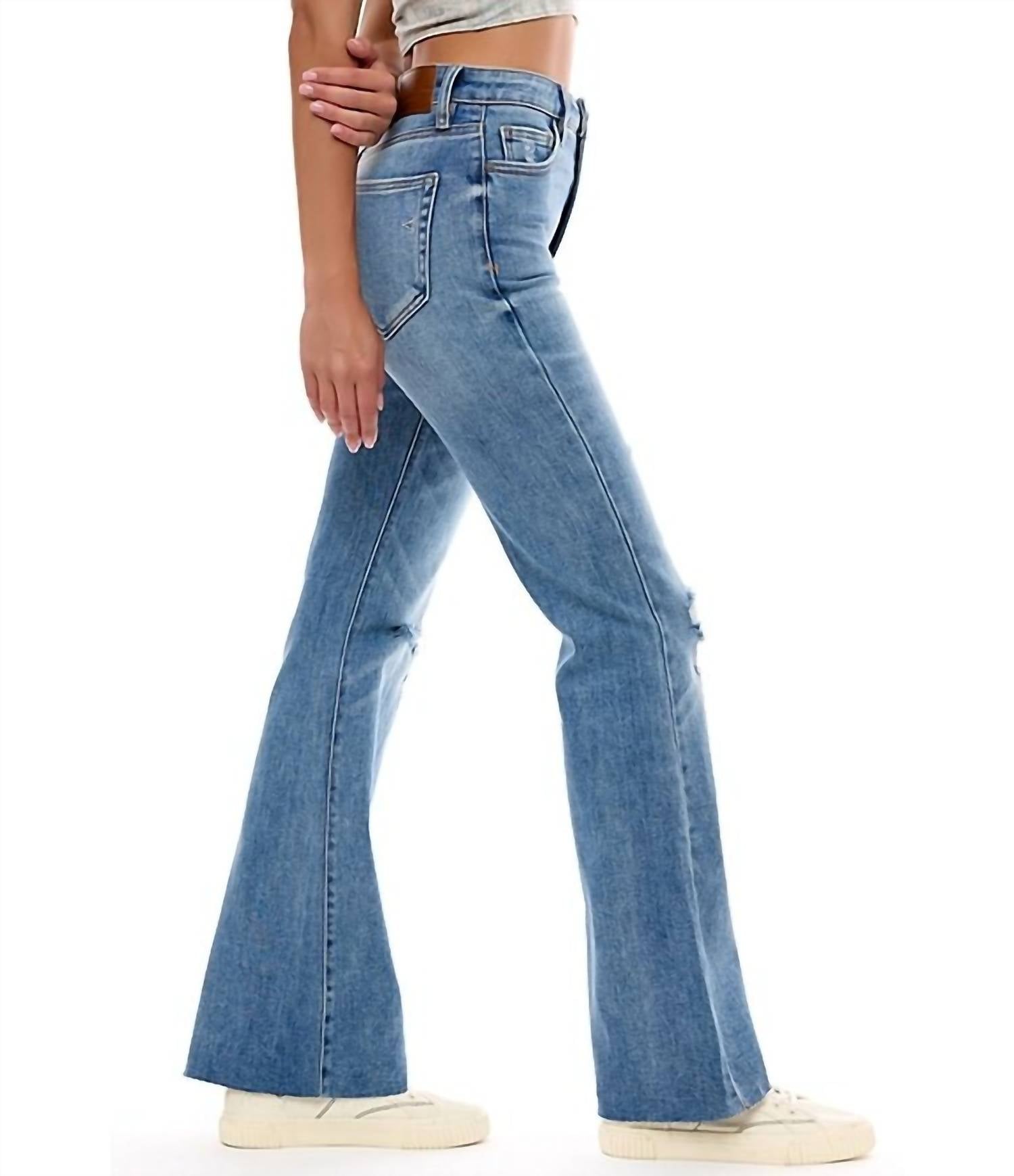 Hidden - Happi Distressed Flare-leg Jeans