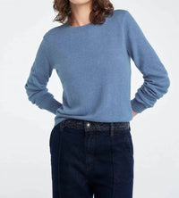 Favorite Daughter Favorite Cashmere Crew Top in river blue - women's sweater