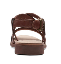 Clarks Women's Declan Spring Sandal in mahogany leather combi - women's sandal - alternate view