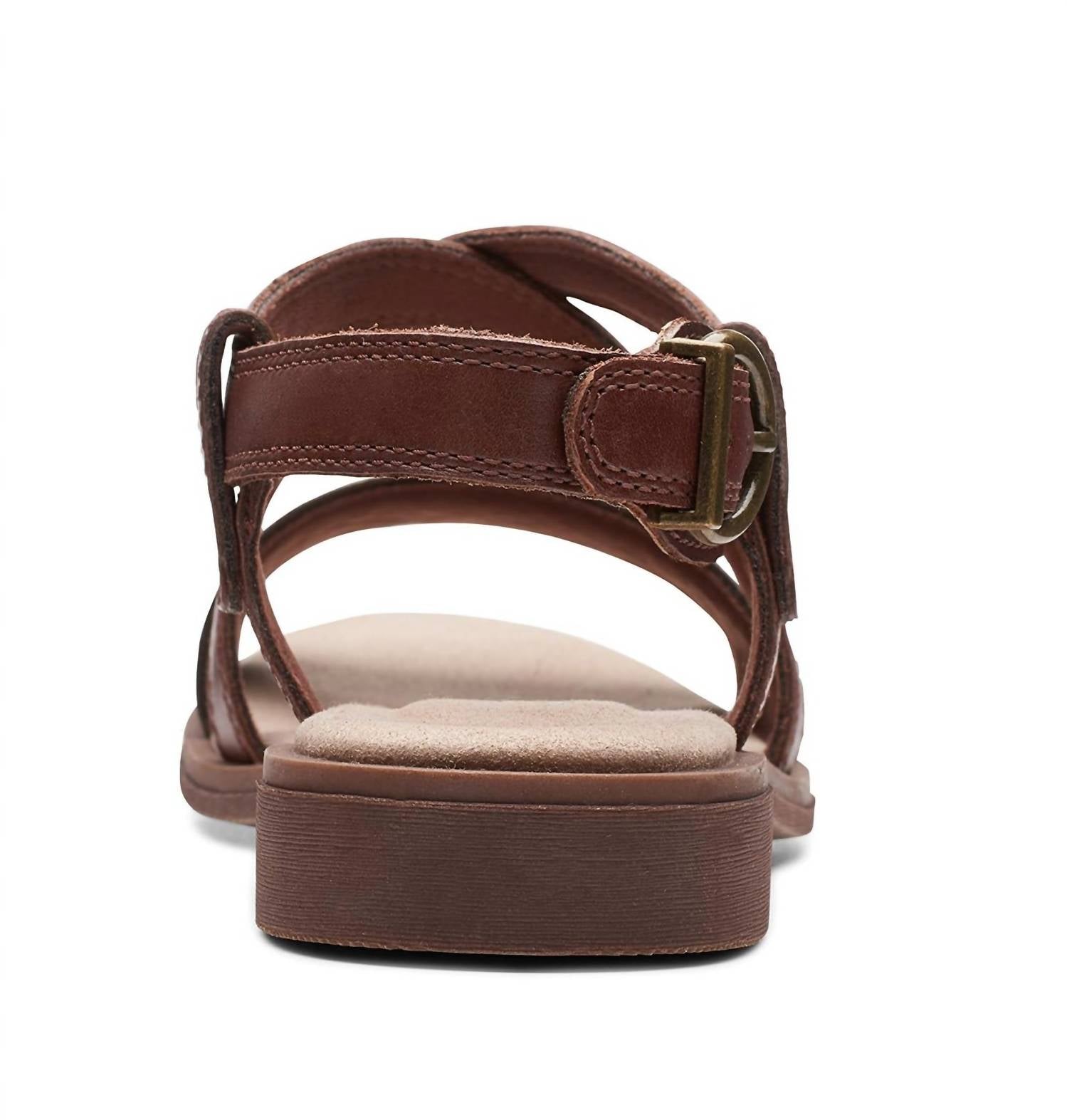 Clarks Women's Declan Spring Sandal in mahogany leather combi - women's sandal - alternate view